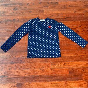 Comme Des Garcons Play (CDG): Luxury Polkadot Long Sleeve (M) (Good Condition)